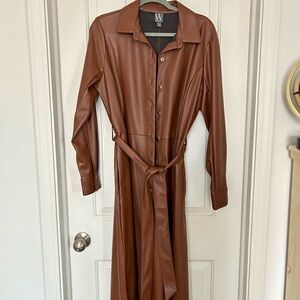 Worthington Brown Faux Leather Dress